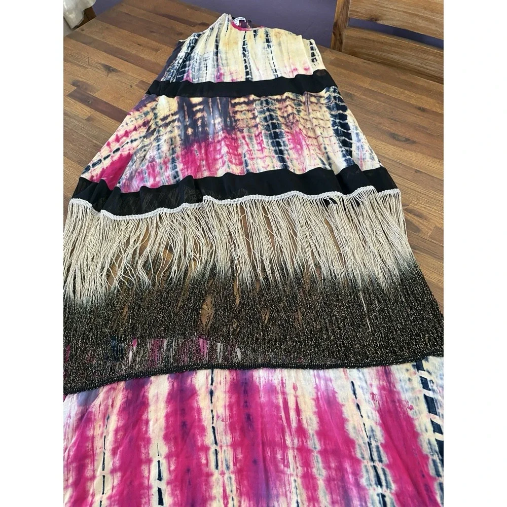 Peppe‎ Peluso Dress Size Medium Tank Sheer Boho Whimsical Tie Dye Flowy READ